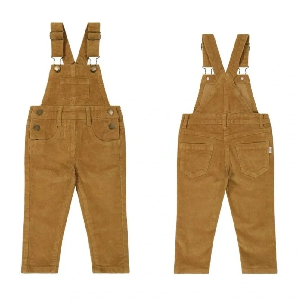 Jamie Kay Jordie Corduroy Overalls in Bronze Brown Size 3Y